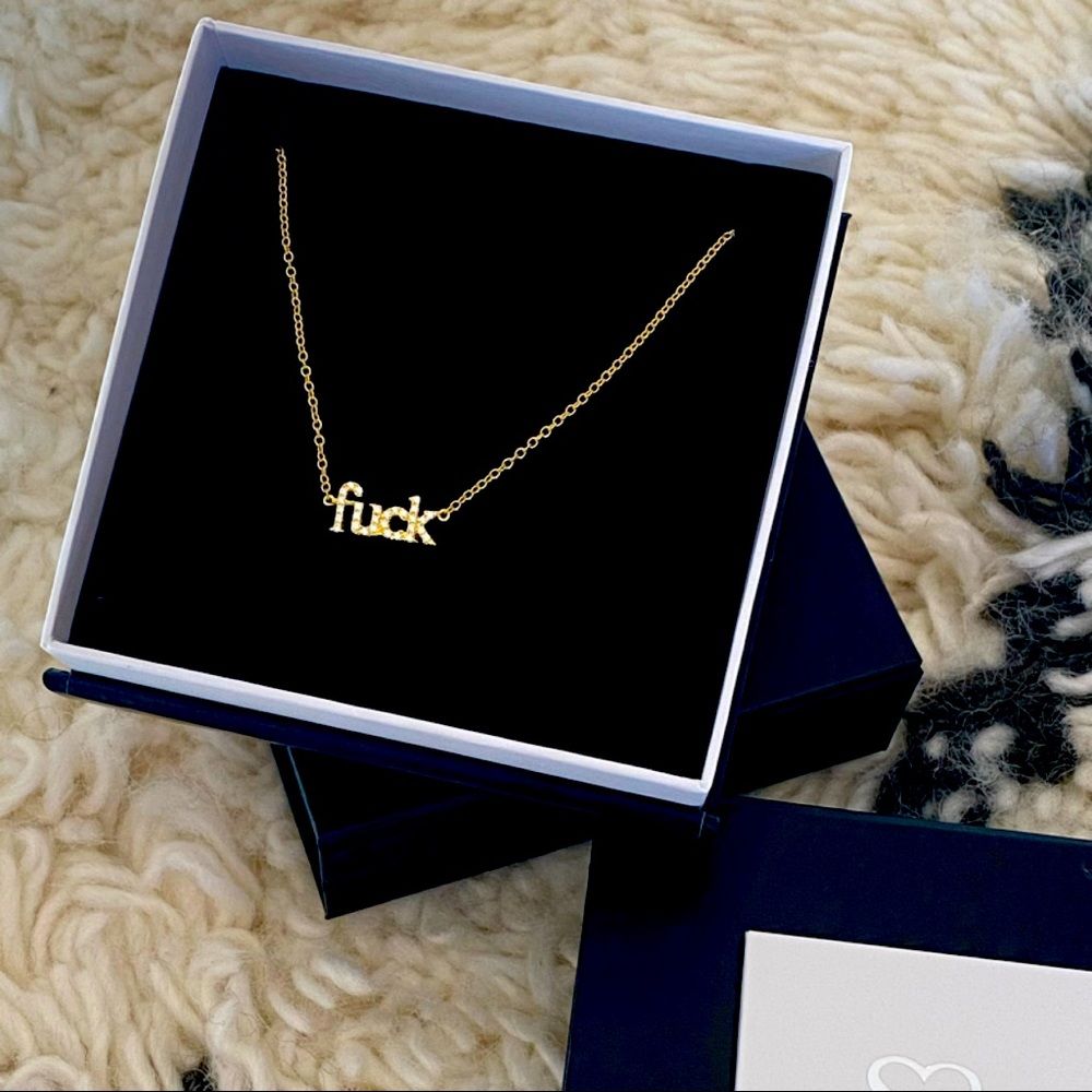 Gold fuck necklace